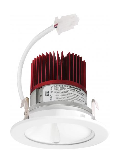 ELCO Lighting E411C0827W2-F 4" LED Light Engine with Wall Wash Reflector Trim, 9.6W , 2700K , 850lm, 60° All White Finish