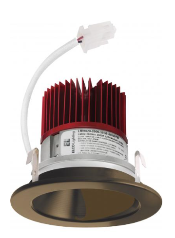 Elco Lighting E411C1630BZ2 4" LED Light Engine with Wall Wash Reflector Trim, Wattage 18W, Color Temperature 3000K, Lumens 1600 lm, Beam Angle 60°, Gen 2, All Bronze