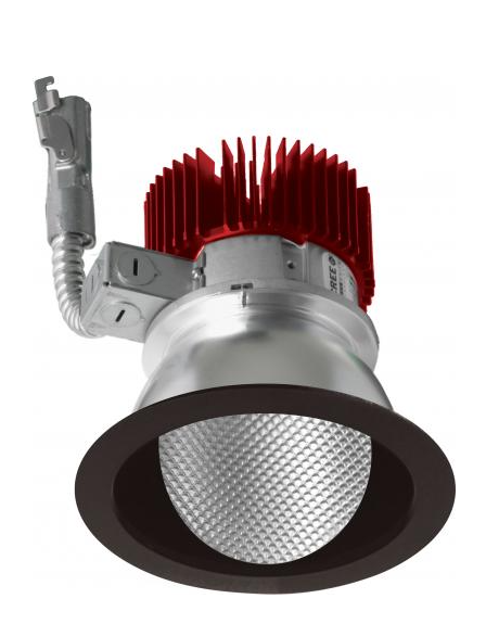 ELCO Lighting E411L20SDB 4" LED Light Engine with Wall Wash Trim 21.6W, 2000lm , SunsetK, All Black Finish