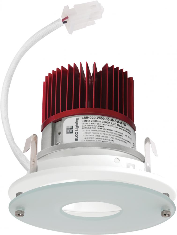 Elco Lighting E412C1230W2 Drop Glass Ceiling Light Reflector - 1250 Lumens - CCT: 3000K - Beam Angle: 60º - Finish: All White