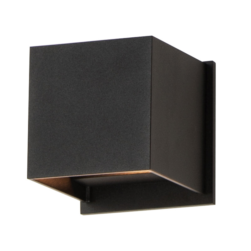 ET2 Contemporary Lighting E41308-BK Alumilux 2-Light Cube LED Outdoor Wall Sconce Light - Color Temperature: 3000K - Finish: Black