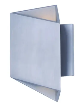 ET2 Contemporary Lighting E41373-SA Alumilux Facet LED Outdoor Wall Sconce, Up + Down Light, Color Temperature 3000K, 460 Lumens, Voltage 120V, Satin Aluminum