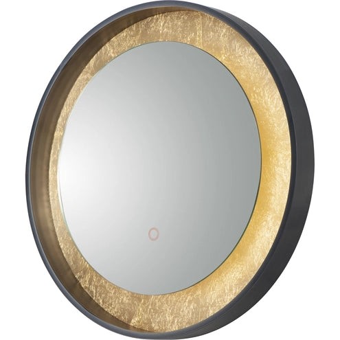 ET2 Contemporary Lighting E42036-GLBK Floating 23.5 X 23.5 inch Gold Leaf and Black LED Mirror