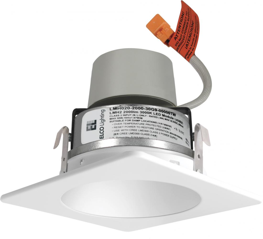 ELCO Lighting E428R0827BB 4 Inch Square LED Module Adjustable Trim 850lm 2700K 60° Black