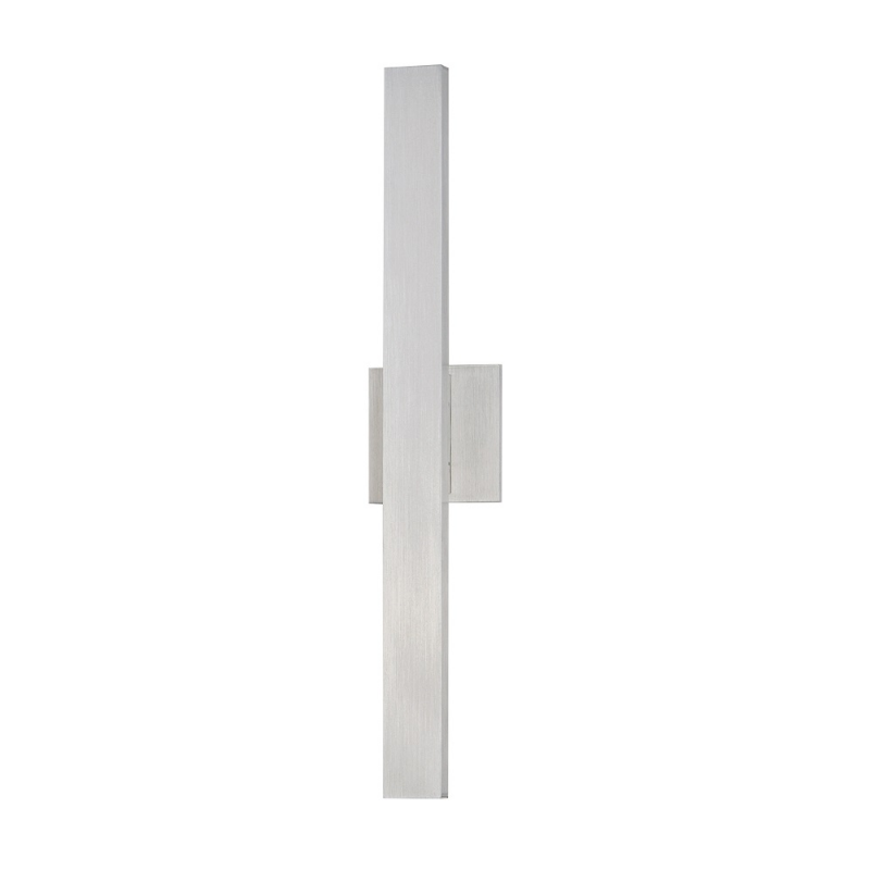 ET2 Contemporary Lighting E42342-SA Alumilux 24" 2-Light Line Tall LED Outdoor Wall Sconce Light - Color Temperature: 5CCT Selectable - Finish: Satin Aluminum