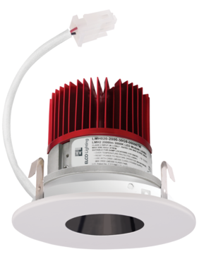 Elco Lighting E429C1230B2 4" LED Light Engine with Pinhole Trim, CCT 3000K, Lumens 1250 lm, Beam Angle 60 Degree, Black with White Trim