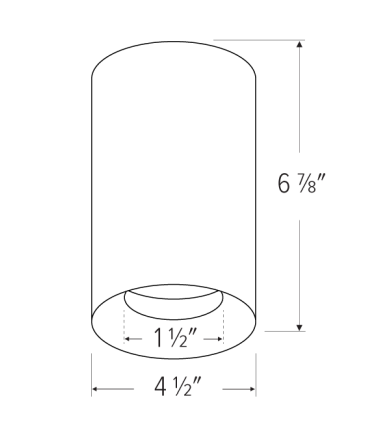 Elco Lighting E42FB-1535 4" Koto Sylo™ Surface Mount, Color Temperature 3500K, Lumens 1500 lm, Dimming Triac/ELV, Beam Angle 38° All Black