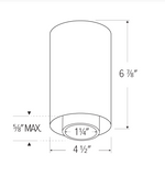 Elco Lighting E42FS-0735-FC 4" Sylo™ Surface Mount with Koto™ Focus Module, Color Temperature 3500K, Lumens 830 lm, Adjustable Beam Angle 18° - 50°, All Silver