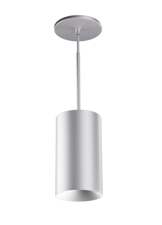 Elco Lighting E42PS-1535-12 4″ Koto Sylo™ Pendant, Color Temperature 3500K, Lumens 1500 lm, Dimming Triac/ELV, 12" Stem, Beam Angle 38°, All Silver