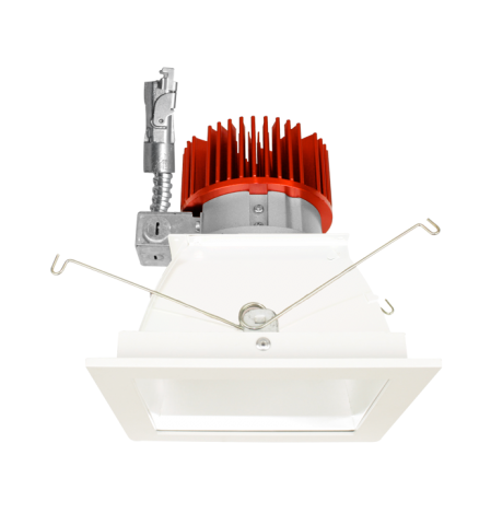 ELCO Lighting E440L2040W 4" Square Reflector LED Light Engine Trims 21.6W , 4000K, 2000lm, All White Finish
