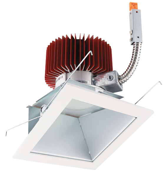 Elco Lighting E442L0830W2 4" Square Wall Wash Reflector LED Light Engine Trims, CCT 3000K, 850 lm, All White Finish