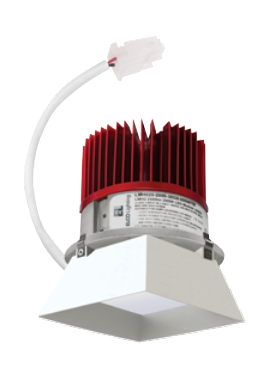 ELCO Lighting E444C0835W 4" LED Light Engine with Trimless Reflector Square 8.76W , 3500K, 850lm, All White Finish