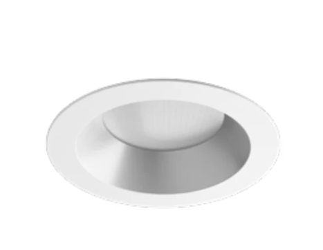 Visual Comfort Architectural E4PRFRD-9307-HSW Pro 4" LED Flanged Round Regress Downlight Trim, CRI = 90, CCT = 3000K, Beam Spread = 75 degree, Bevel = Haze Silver, Flange = White