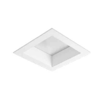 Visual Comfort Architectural E4PSFRA-WB Pro 4" LED Flanged Square LED Trim , Bevel Finish: White, Flange Finish: Black