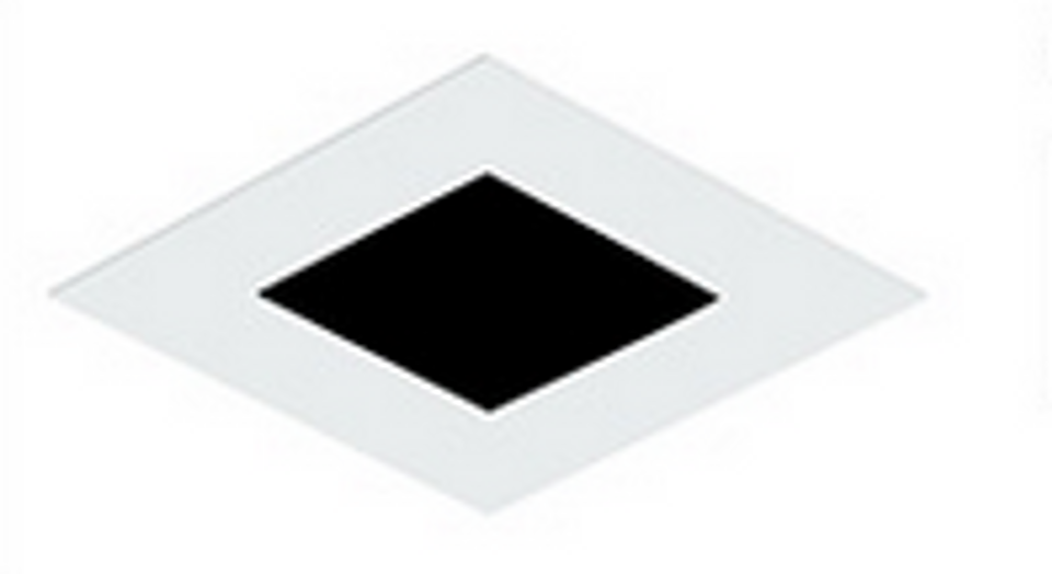 Visual Comfort Architectural E4SF15F-LB Element 4" Square Flat Trim Lensed Aperature W/ Flanged 1.1"-1.5" Ceiling Thickness, Black Finish
