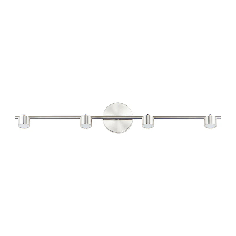 ET2 Contemporary Lighting E52004-SN 34" Taylor 4-Light Fixed Rail LED Track Pendant Ceiling Light - Finish: Satin Nickel