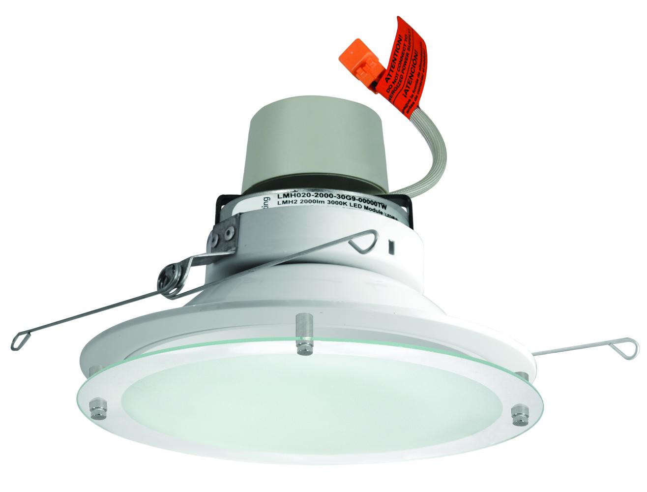 Elco Lighting E612R1235H 6" Drop Glass Reflector - 15.7W - 120V - 3500K - 1250 lm - Triac/ELV - Haze with White Trim
