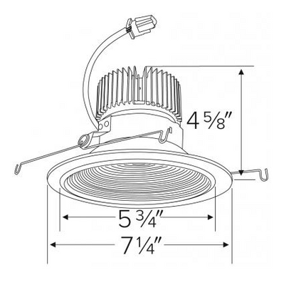 ELCO Lighting E614C0827W2-F 6 Inch LED Light Engine Drop Glass Trim 850lm 2700K 38° White Gen 2