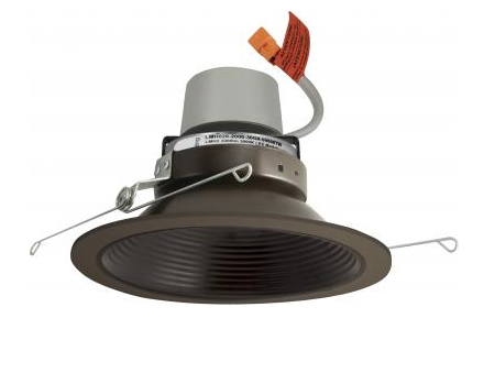 Elco Lighting E614R1235BZ 6" LED Module & Driver with Baffle Trim, Wattage 15.7W, Color Temperature 3500K, Lumens 1250 lm, Beam Angle 60°, All Bronze