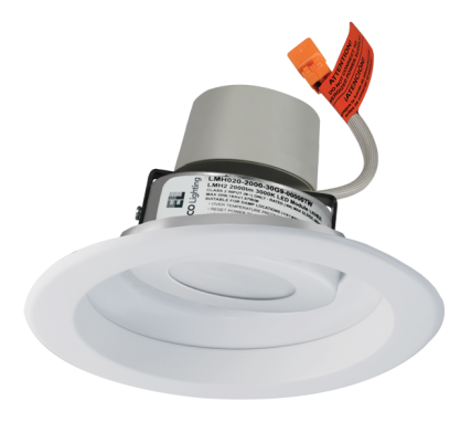 Elco Lighting E617R1230W-F 6" Round Adjustable Reflector Trim with LED Module & Driver, Wattage 15.7W, Color Temperature 3000K, Lumens 1250 lm, Voltage 120V, Beam Angle 38°, All White