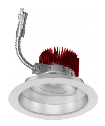 Elco Lighting E618L30SDHW 6" LED Light Engine with Adjustable Trim, Wattage 31W, Color Temperature Sunset, Lumens 3000 lm, Beam Angle 60°, Haze with White Trim