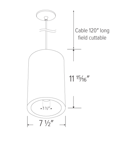 Elco Lighting E629PW-1524 6″ Koto Sylo™ Adjustable Pendant, Color Temperature 2400K, Lumens 1500 lm, Dimming Triac/ELV, Beam Angle 38°, All White