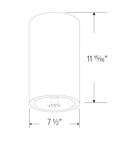 Elco Lighting E648FW-1124 6″ Koto Sylo™ Fixed Surface Mount, Color Temperature 2400K, Lumens 1060 lm, Dimming Triac/ELV, Beam Angle 38°, All White