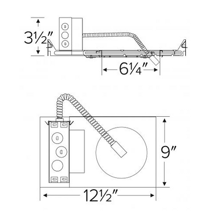 Elco Lighting E6LFU20S 6" New Construction Plaster Frame with Driver, Wattage 29.4 Max, Lumens 2000 lm, Voltage 120/277V, Dimming Sunset, Gen 2