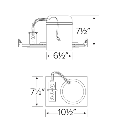 Elco Lighting E6LK37ICA 6" Koto™ Architectural Maximum Adjustability IC Airtight Housing, Lumens 1100 lm, Triac/ELV
