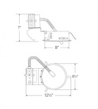 Elco Lighting E8LRU40D2-EM2 8" Remodel Frame with Driver, Lumens 4000 lm, Voltage 120-277V, Gen 2, Dimming Triac/ELV/0-10V, 12W Emer. Backup