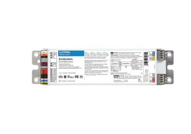 Lutron EC5T832GUNV317L EcoSystem 10% 3-Wire and EcoSystem Link T8 Linear U-Bent 3-Lamp Ballast 1.17 G-Can 32W 120/277V