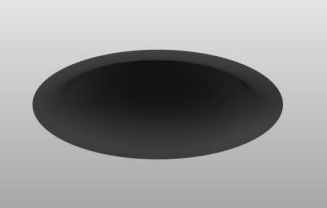 Eurofase Lighting ECO1RT01RF1030FCL Small Aperture Round Trumpet Shaped Recessed Round Trim Downlight, Wattage 10W, CCT 3000K, Beam Angle Wide Flood 50°, Clear Diffuser, Black Finish