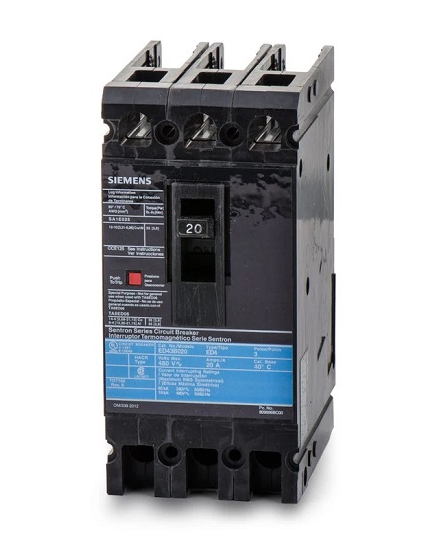 Siemens ED43B020 3-Pole 20 Amp 480 VAC 18 kA Circuit Breaker Lug
