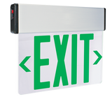 Elco Lighting EDGLIT2RG Double Face LED Edge Lit Exit Sign with Battery Backup - 120/277V