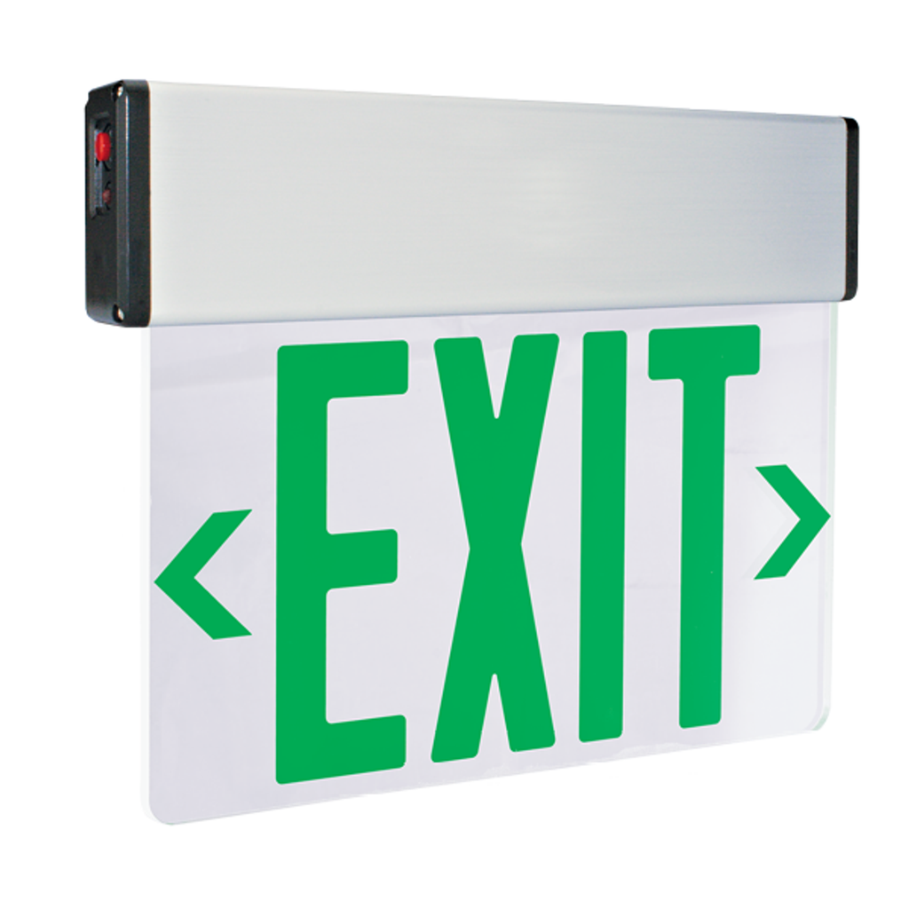 Exit Sign Edge Elco Lighting EDGLIT1G-C LED Edge Lit Exit Sign with Battery Backup ...