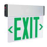 Elco Lighting EDGLIT2G-C LED Edge Lit Exit Sign with Battery Backup , Double Face with Green Letters