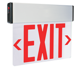 Elco Lighting EDGLIT2R-C LED Edge Lit Exit Sign with Battery Backup , Double Face with Red Letters