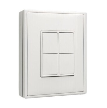 Eiko EDRPB-W-EO BLE Easyfit by EnOcean Wireless Self-Powered Kinetic Double Rocker Pad, White, Wall Plate Included