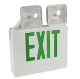 Orbit EECLA-B-G-SDT Led Exit & Emergency Combo W/ Adjustable Head Black Housing Green Letters Self Diag