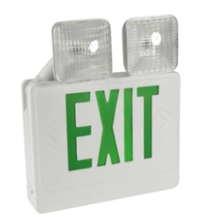 Orbit EECLA-B-R-RC LED Exit & Emergency Combo W/ Adjustable Head Black Housing Red Letters Remote Capable