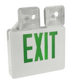Orbit EECLA-W-G LED Exit & Emergency Combo W/ Adjustable Head White Housing Green Letters