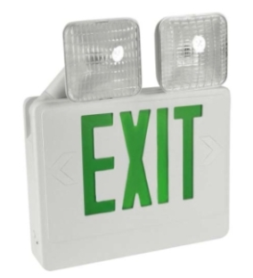 Orbit EECLA-B-R LED Exit & Emergency Combo W/ Adjustable Head Black Housing Red Letters