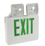 Orbit EECLA-W-G-RC LED Exit & Emergency Combo W/ Adjustable Head White Housing Green Letters Remote Capable