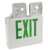 Orbit EECLA-W-R-RC LED Exit & Emergency Combo W/ Adjustable Head White Housing Red Letters Remote Capable