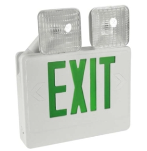 Orbit EECLA-W-R-SDT LED Exit & Emergency Combo W/ Adjustable Head White Housing Red Letters Self Diag