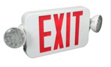 Orbit EECLM-LED-W-G Micro Two Round Head Led Emergency & Exit Combo White Housing Green Letters