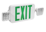 Orbit EECLMS-W-G-RC Micro Two Square Head Led Emergency & Exit Combo White Housing Green Letters Remote Capable