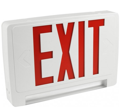 Orbit EECLP-LED-B-R-SDT LED Tube Emergency & Exit Combo Black Housing Red Letters Self Diagnostic Tool