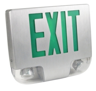 ORBIT EESLA-LED-A-B-2-R Led Die-Cast Al Emergency & Exit Combo Al Housing Black FP 2F Red Letters
