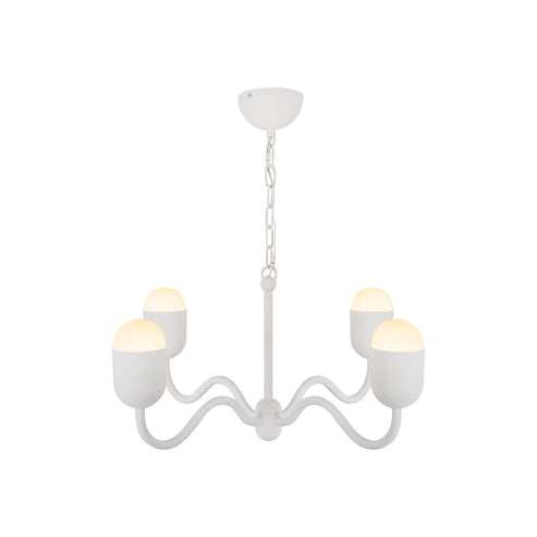 Alora Mood CH558427AWOP Effie 4 Light 27 inch Antique White and Opal Glass Chandelier Ceiling Light